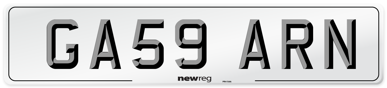 GA59 ARN Number Plate from New Reg